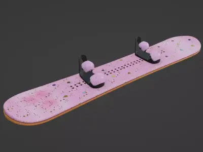 Current Glamour Snowboard Low-poly 3D model