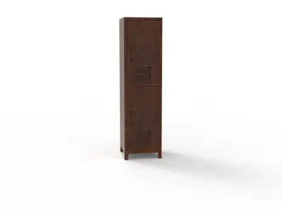 METAL CABINET - SINGLE LONG TWO COVER-RUSTY Low-poly 3D model