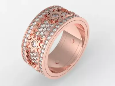 Diamond gear ring rotate mechanism design 3D print model