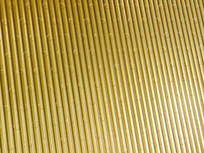 Golden Corrugated Metal Grill Texture PBR Seamless Texture