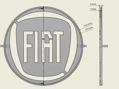 Printable Fiat logo template 3D print model