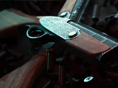 OLD Decorated Shotgun with ornament  PBR GAME-READY Free low-poly 3D model