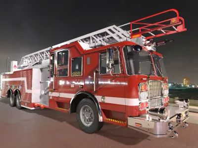 FireTruck Seagrave 2006 43K polys Low-poly 3D model