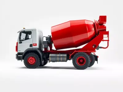 Red Cement Mixer model pack Low-poly 3D model