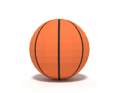 Low Poly Cartoon Basketball Ball Free low-poly 3D model