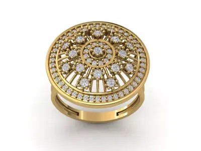 STL 3DM Print Ready Women Diamond Ring Lightweight Printable  3D print model 65