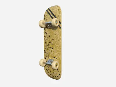 Cartoon Skate 02 Beige - Character Sport Equipment Low-poly 3D model