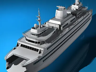 Ferryboat ferry boat on sea 3D model