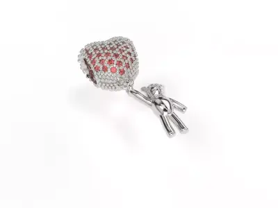 Bear and Heart with gems 3D print model