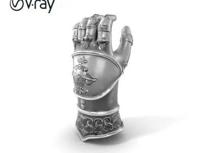 Medieval Armor Gauntlet Sculpture Decorative model pack Low-poly 3D model