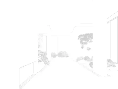 Korean style hotel courtyard 3D model