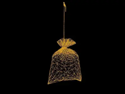 medieval hanging bags Low-poly 3D model