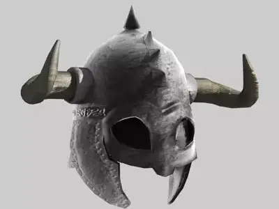 Medieval Helmet with Horns 3D model
