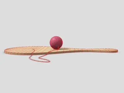 Paddle Ball Low-poly 3D model