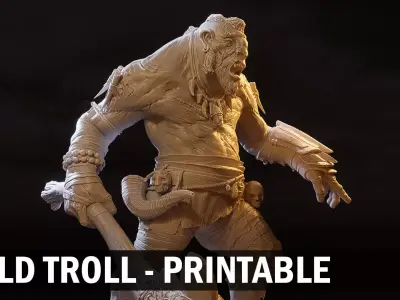 Wild troll printable 3D print model