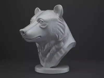 Bear Bust - Animal Figurine 3D print model