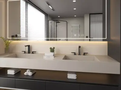 Bathroom 017 Low-poly 3D model