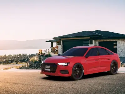 Audi A8 2018 car model Low-poly 3D model