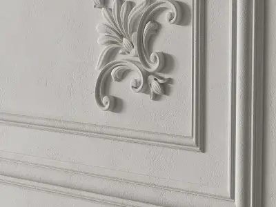 Classic 3D Wall Panel with Ornament Design for Interior Decor 4 3D model