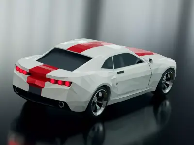 Low Poly Car chevrolet camaro Low-poly 3D model