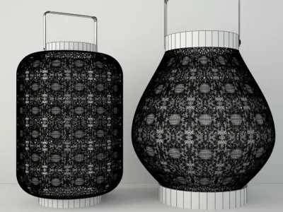 Silver Lace Lanterns 3D model