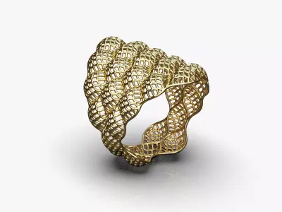 Stylized ring 3D print model