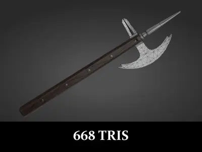 Horsemans Axe PBR Low-poly 3D model