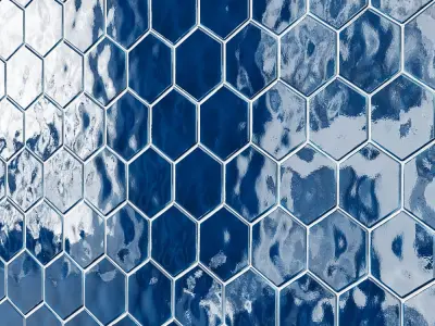 Amadis Art Deco Glossy on Mesh Arctic Wall tiles 3D model