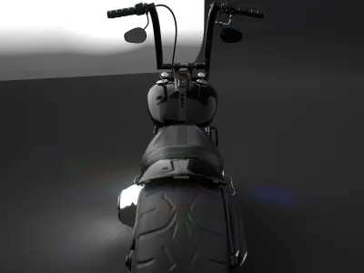 Big Custom Motorcyle Low-poly 3D model