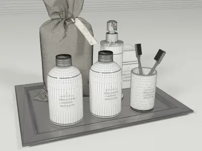 Laundry set in Cinema 4D and Corona renderer Free 3D model