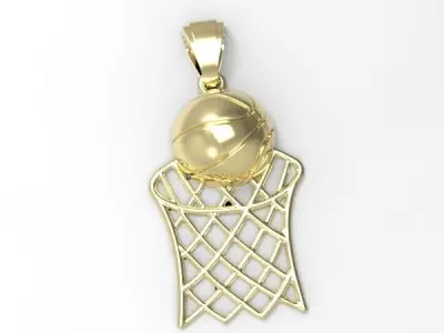Hollow Light Weight Basketball Hoop Pendant Necklace jewelry 3D print model