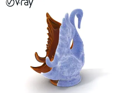 Elegant Swan Sculpture D Model Pack Low-poly 3D model