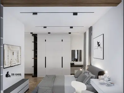 modern bedroom 3D model 6
