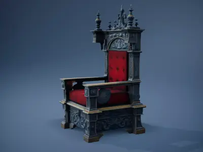 Gothic Velvet Throne model pack Low-poly 3D model