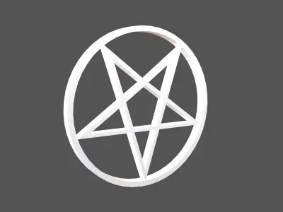 Inverted Pentagram Symbol v2 002 Low-poly 3D model