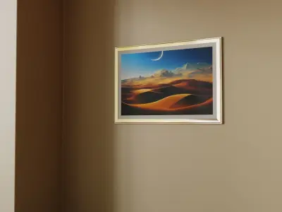 Framed Artwork Surrealist Landscape 4 3D model