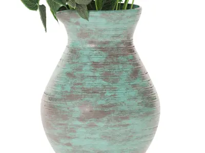 Stylish flowers in a vase 3D model