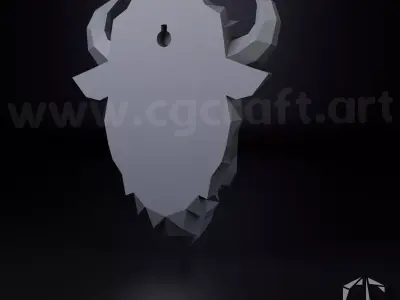 Bison Head Low Poly  3D print model
