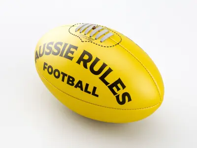 Aussie Rules Football Ball Yellow 3D model