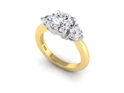 Trinity Style Engagement Ring 3D print model