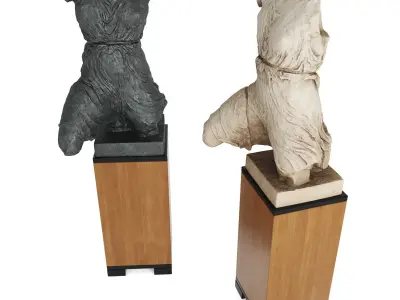 Roman woman torso sculpture Low-poly 3D model