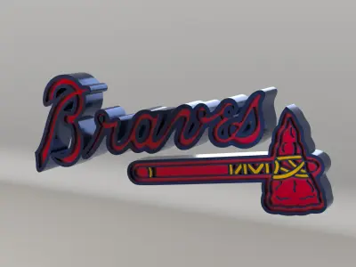MLB Atlanta Braves V1 Team Logo 3D model