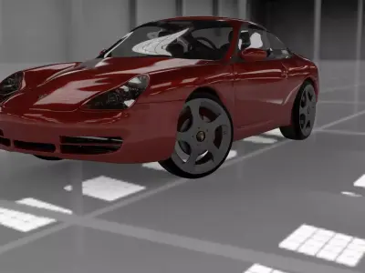 Porsche 911 996 Low-poly 3D model