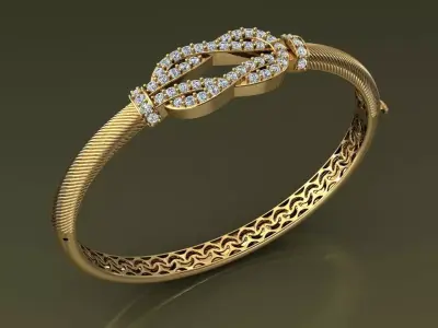 Bracelet Diamond Bangle 3D print model