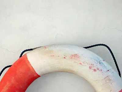 1950s Orange and White Life Preserver 3D model