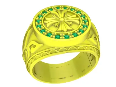 A4682 Luxury Korean Diamond Art Men Ring 3D Model 3D print model