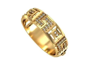 Ring Diamond geometry set 3D print model