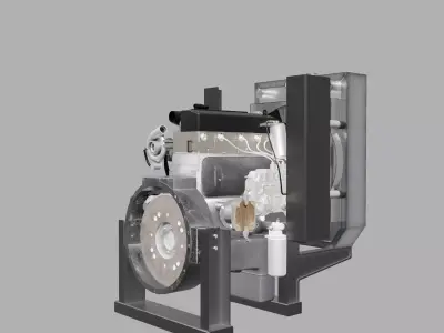 4-Stroke Engine - Forklift Engine Low-poly 3D model