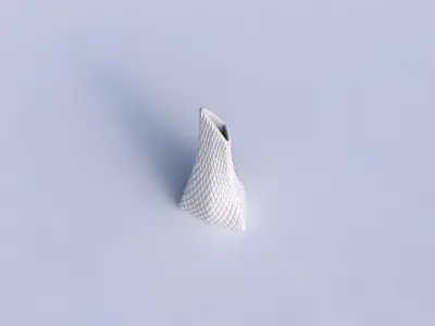 Vase grounded tipping triangle with diagonal grid bulges 3D print model