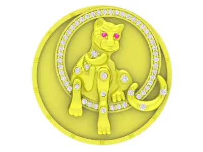 4960 luxury diamond cheetad pendant 3D print model